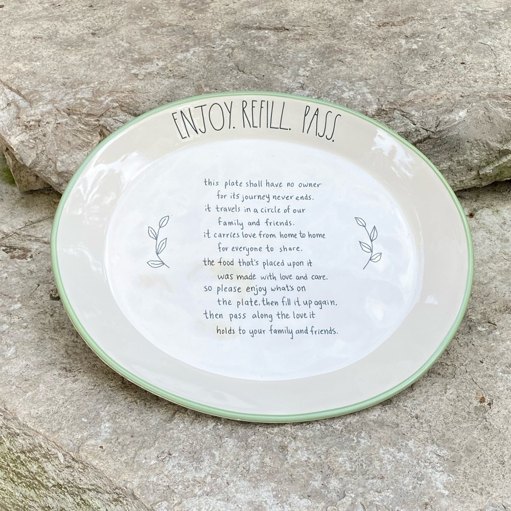 Rae Dunn ENJOY REFILL PASS Thanksgiving Giving Plate